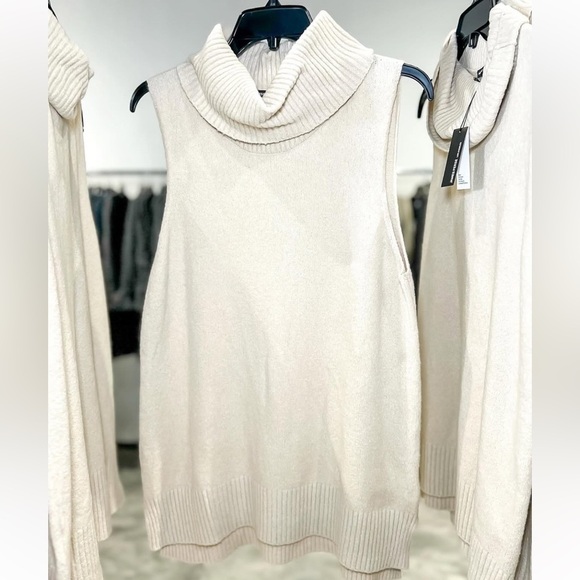 James Perse Los Angeles Wool Blend Cowl Turtleneck Vest Sweater - Picture 3 of 7